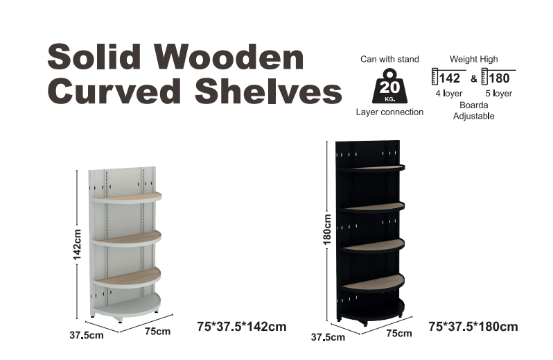 Solid Wooden Curved Shelves